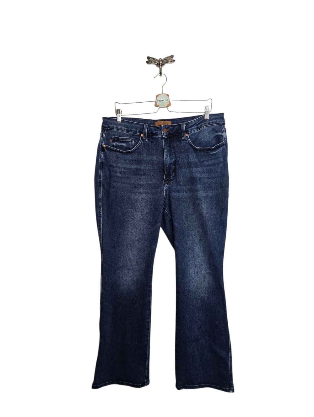Judy Blue High Waist Tummy Control Back Pocket Embroidery Bootcut Denim Jean 18W - Picture 2 of 14